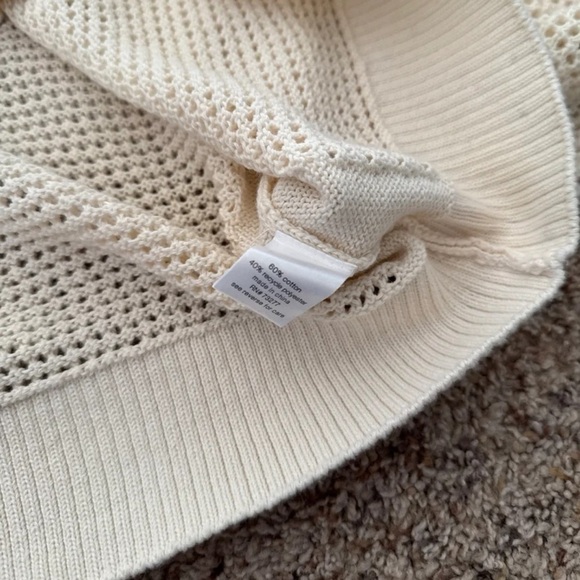 Elizabeth & James Open Knit Cardigan in Neutral Cream Beige Button Up 
Size XXL - Picture 10 of 12
